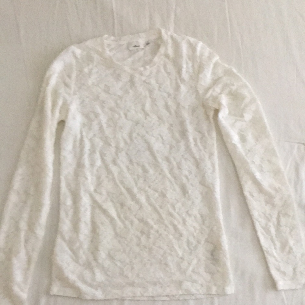 Aritzia Ivory Lace Long Sleeve Top